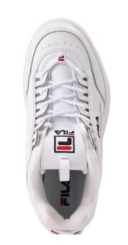 Fila Women's Disruptor Wedge Sneakers : White/Navy/Red