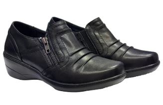 Women's Comfort Wedge Zip shoes: blk - SHOEPOINT.CA
