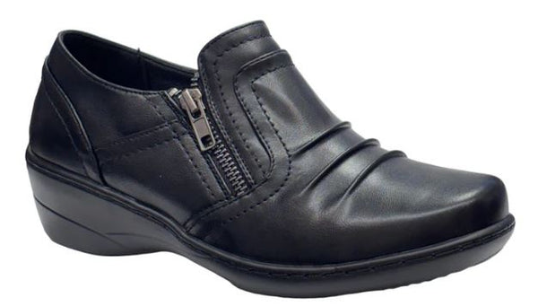 Women's Comfort Wedge Zip shoes: blk - SHOEPOINT.CA