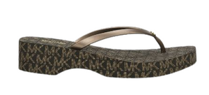Michael Kors Lilo Wedge  Flipflop Sandals: Blk/Gold