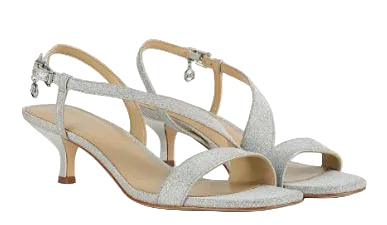 Michael Kors Jaida Kitten Heel Sandal : Silver - SHOEPOINT.CA