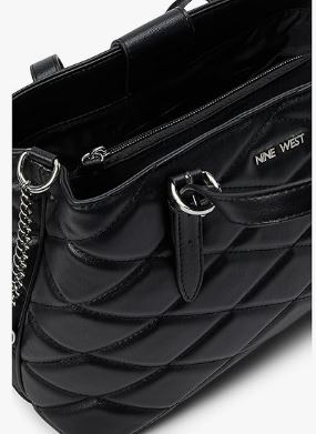 Nine West Quilted Satchel Handbag: Blk