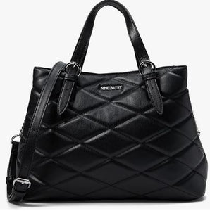 Nine West Quilted Satchel Handbag: Blk