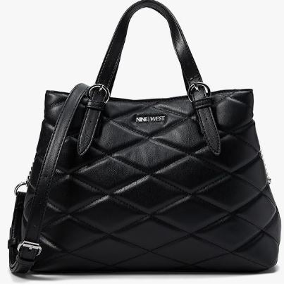 Nine West Quilted Satchel Handbag: Blk