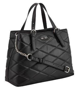 Nine West Quilted Satchel Handbag: Blk