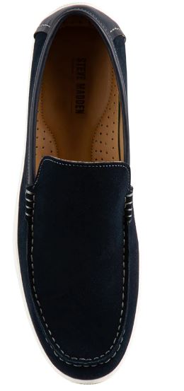 Steve Madden Men's  Suede Loafers : Navy