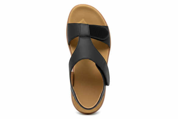 Stefania Italy S4024 Comfort Sandals : blk - SHOEPOINT.CA